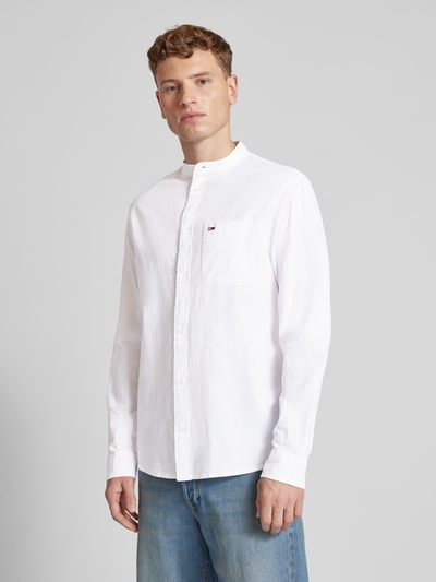 Tommy Jeans Regular Fit Freizeithemd mit Maokragen Weiss 4