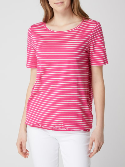 Montego Shirt mit Streifenmuster   Neon Pink 4
