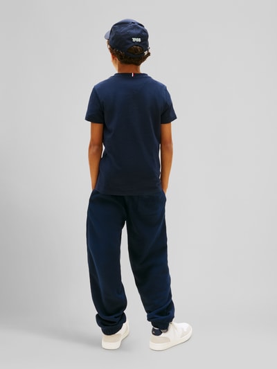 Tommy Hilfiger Kids męski t-shirt o kroju regular fit z czystej bawełny Granatowy 5