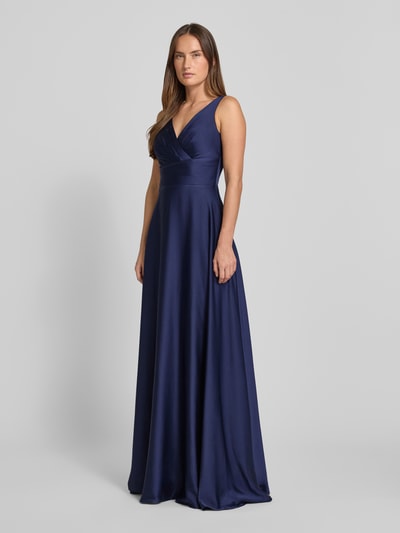 TROYDEN COLLECTION Abendkleid mit V-Ausschnitt und verlängertem Rücken Marine 1