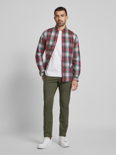 s.Oliver RED LABEL Slim fit chino met achterzakken, model 'AUSTIN' Olijfgroen - 1