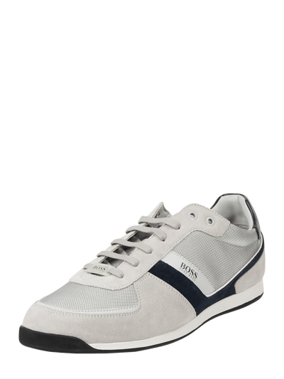 BOSS Sneakers van leer en textiel, model 'Glaze' Middengrijs - 1