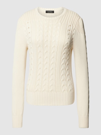 Lauren Ralph Lauren Gebreide pullover met kabelpatroon, model 'RACHANA' Offwhite - 2