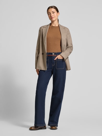 s.Oliver BLACK LABEL relaxed fit jeans met dubbele riem detail Jeansblauw - 1