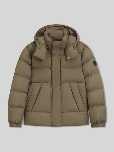 BOSS Regular Fit Steppjacke mit Stehkragen mit Druckknöpfen Schlamm 2