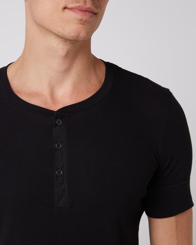 Schiesser Serafinoshirt met ribstructuur  Zwart - 2