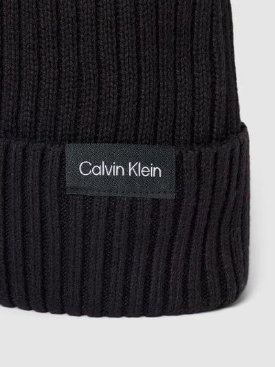 CK Calvin Klein Beanie mit Label-Detail Modell 'CLASSIC' Black 2