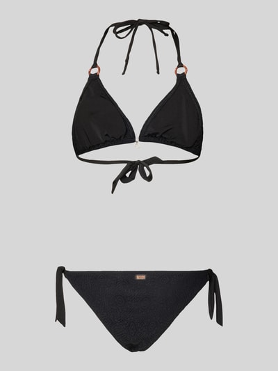 Produktfoto, bikini z elastycznej mieszanki materiałów w efekt: wzór na całej powierzchni, model 'Sunmesh' od Banana Moon, kontekst: damski bikini, elastyczna mieszanka materiałów, efekt: wzór na całej powierzchni, model 'Sunmesh', Charm.