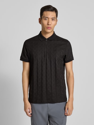 BOSS Green Koszulka polo kroju relaxed fit z fakturowanym wzorem model ‘MIRROR’ Czarny 4