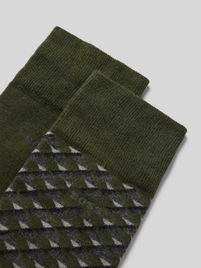 Produktfoto, Socken aus Baumwoll-Mix im 2er-Pack von BOSS, Optik:Allover-Muster, Bundabschluss: Gerippt, Material: Baumwoll-Mix, Herren