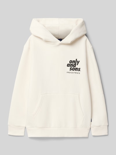 Only & Sons Regular fit hoodie van katoenmix, model 'HUDSON' Offwhite - 1