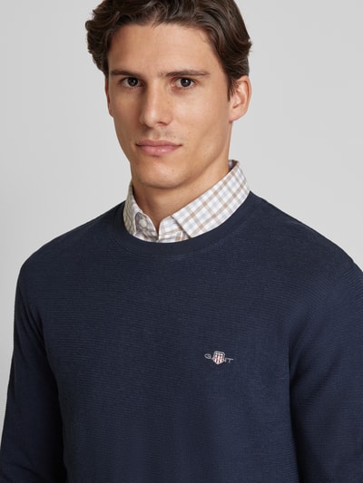 Gant Sweatshirt mit Label-Stitching Marine 3