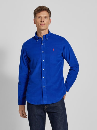 Polo Ralph Lauren Custom fit vrijetijdsoverhemd met logostitching Koningsblauw - 4