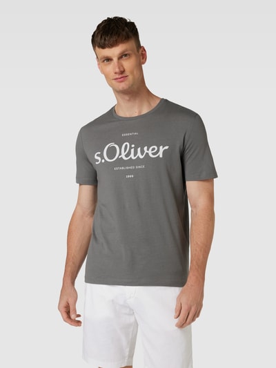 s.Oliver RED LABEL T-shirt z nadrukiem z logo Średnioszary 4