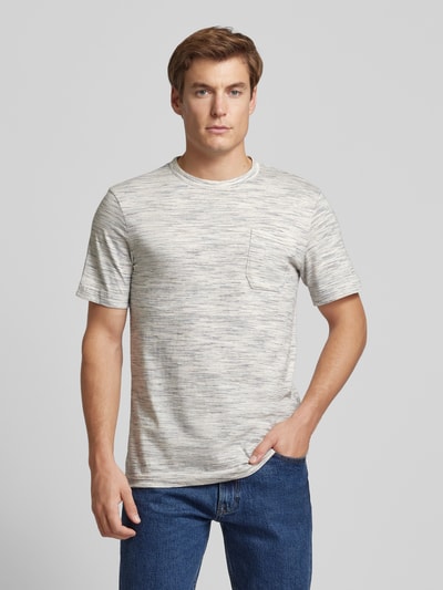 Tom Tailor Regular Fit T-Shirt aus Baumwoll-Mix mit Brusttasche Hellgrau 4