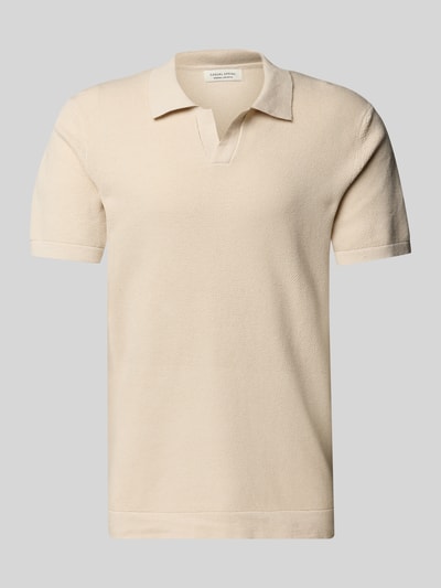 Casual Friday Regular Fit Poloshirt aus Baumwoll-Leinen-Mix Modell 'MATEO' Sand 2