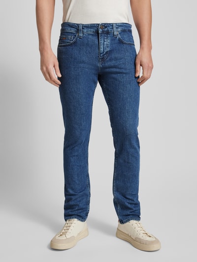 BOSS Orange Slim fit jeans met labelapplicatie, model 'Delaware' Blauw - 4