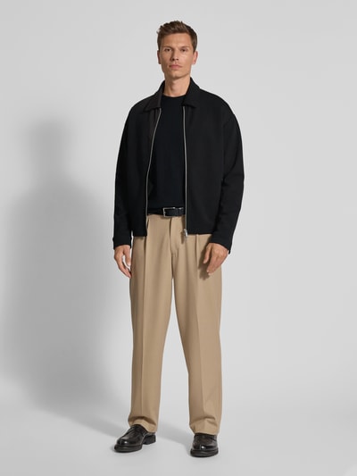 Casual Friday Sweter z mieszanki wełny Czarny 1
