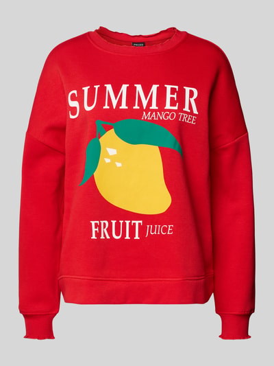 PIECES Oversized Sweatshirt aus Baumwoll-Mix Modell 'MALIAH' Rot 2