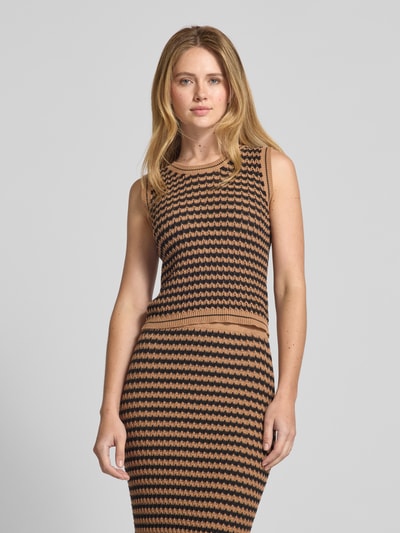 Weekend Max Mara Stricktop mit Rundhalsausschnitt Modell 'DISEGNO' Mittelbraun 4