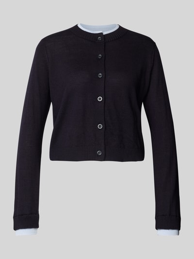 MAX&Co. Regular Fit Strickjacke aus reiner Wolle Modell 'FOCE' Marine 2