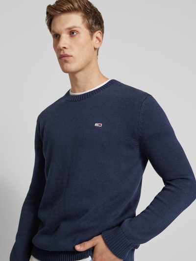 Tommy Jeans Strickpullover mit Logo-Stitching Dunkelblau 3