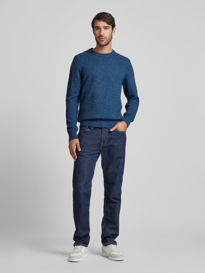 Marc O'Polo Regular Fit Pullover aus Tweedgarn  Jeansblau 1