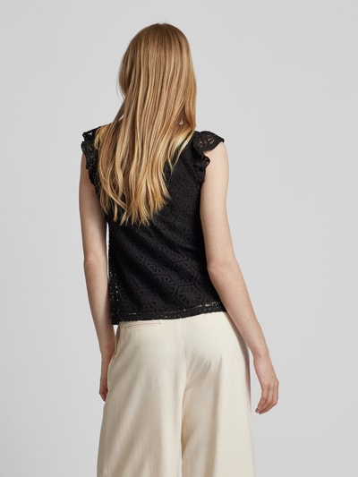 Vero Moda Top bluzkowy z efektem podpalania model ‘HONEY LULU’ Czarny 5