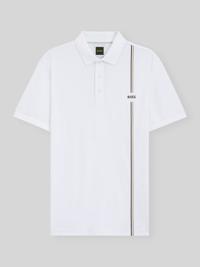 BOSS Green męski t-shirt o kroju regular fit sport z taśmą z logo Biały 2