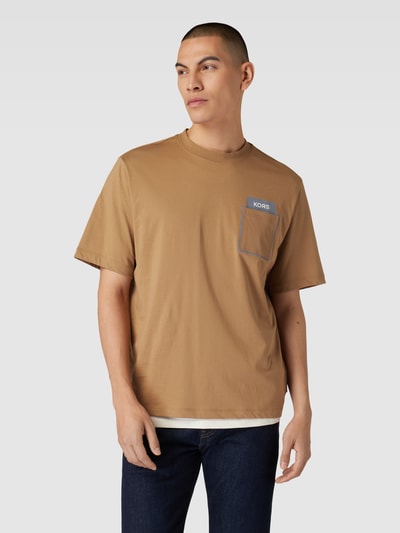 Michael Kors T-shirt met borstzak, model 'HEAT TRANSFER' Beige - 4