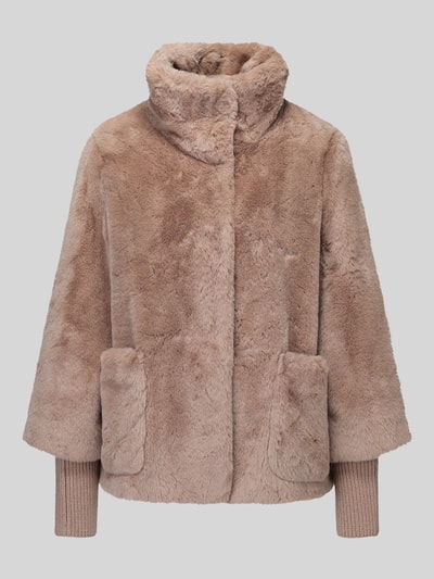 s.Oliver BLACK LABEL Imitatiebontjack met hoge opstaande kraag Cognac - 2