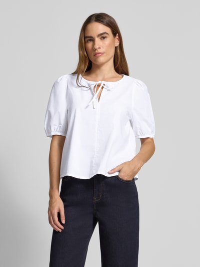 Tom Tailor Denim Bluzka o kroju regular fit z czystej bawełny Biały 4