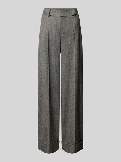 Produktfoto, Wide Fit Hose mit Bügelfalten und Eingrifftaschen von windsor., grau, Baumwoll-Elasthan-Mix, klare Linien, feine Struktur