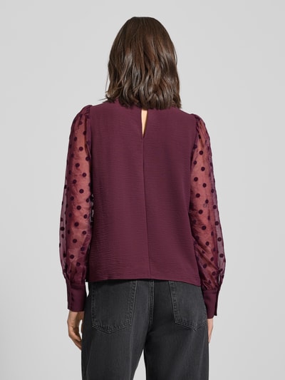 Vero Moda Bluzka o kroju regular fit z bufiastymi rękawami model ‘MALVA’ Bordowy 5