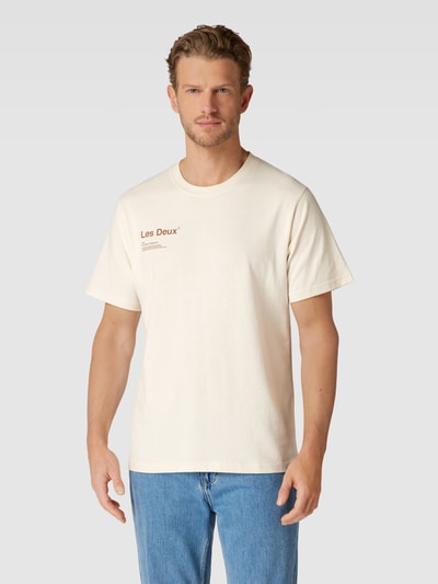 Les Deux T-Shirt mit Label-Print Modell 'Brody' Offwhite 4