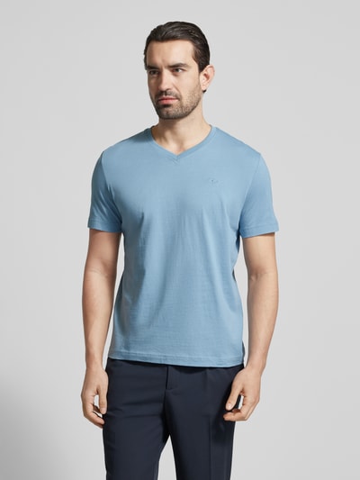 Tom Tailor Regular Fit T-Shirt aus reiner Baumwolle Rauchblau 4
