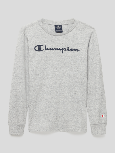 CHAMPION Longsleeve mit Label-Print Mittelgrau Melange 1