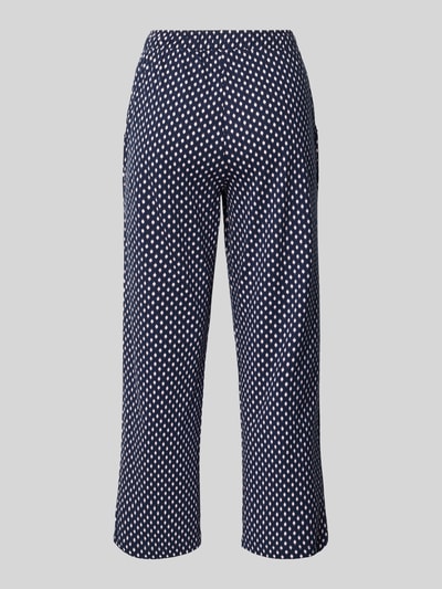 Produktfoto, dunkelblaue Comfort Fit Pyjama aus Baumwoll-Viskose-Mix Modell 'Perfect Nights PJ Hose' von s.Oliver RED LABEL mit weißen Punkten, lockere Passform, weiche Textur, Damen Pyjama von s.Oliver RED LABEL