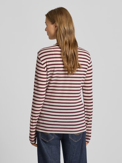 Windsor Longsleeve mit geripptem Rundhalsausschnitt Bordeaux 5