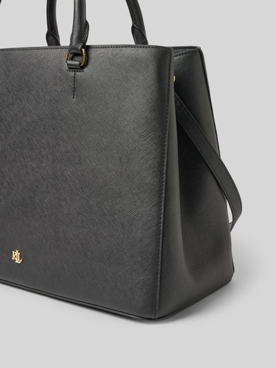 Lauren Ralph Lauren Torebka skórzana z nadrukiem z logo model ‘HANNA’ Czarny 3