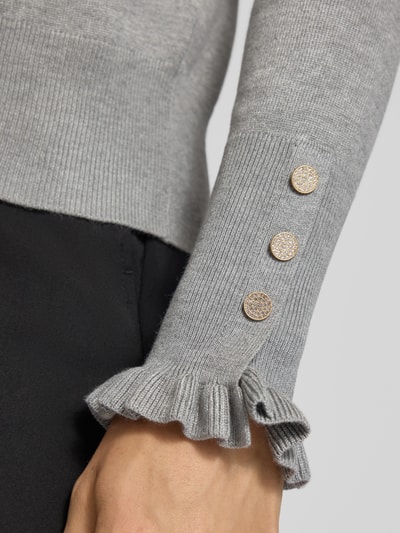 FREE/QUENT Regular fit shirt met lange mouwen van viscosemix, model 'Katie' Lichtgrijs - 3