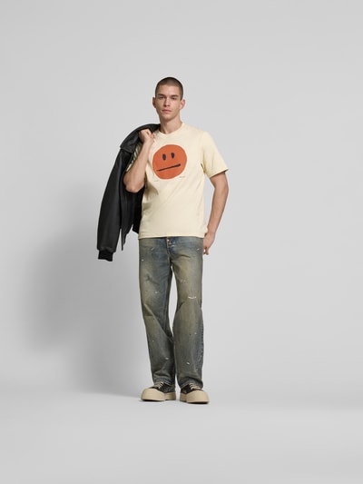 Wood Wood T-shirt met motiefprint Zand - 1