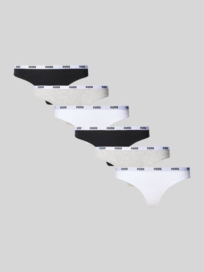 PUMA String mit elastischem Label-Bund im 6er-Pack Dunkelgrau 1