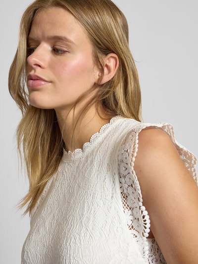 Pieces Rechte cocktailjurk van kant, model 'COLLINE' Offwhite - 3