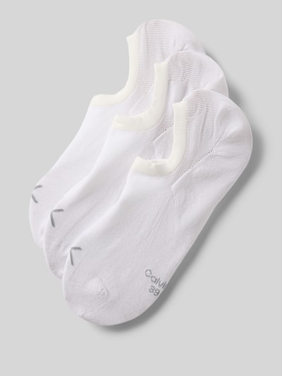 Produktfoto, weiße Socken aus Baumwoll-Mix Modell 'FOOTIE' von CK Calvin Klein vor grauem Hintergrund, Herren Socken von CK Calvin Klein