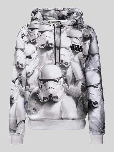 s.Oliver RED LABEL Bluza z kapturem o kroju regular fit z motywem Starwars® Biały 1