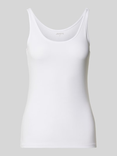 Jake*s Casual Slim Fit Top mit Rundhalsausschnitt Weiss 2