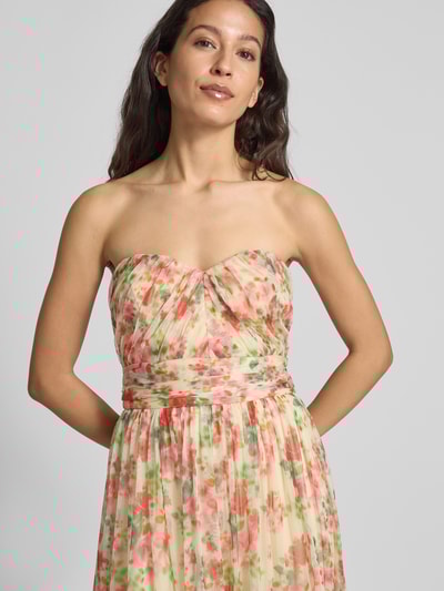 LACE & BEADS Knielanges Cocktailkleid im Stufen-Look Ecru 3