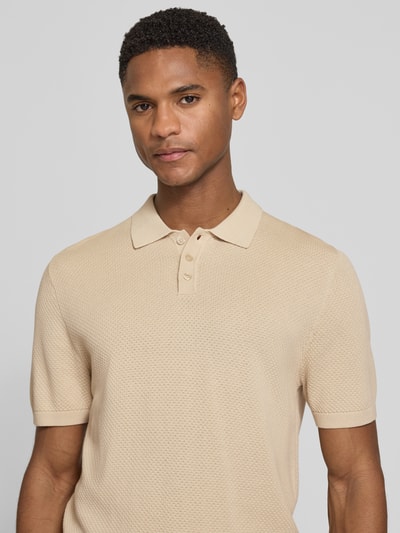 DRYKORN Slim Fit Poloshirt mit Strukturmuster Modell 'TRITON' Beige 3
