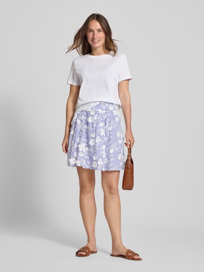 YAS Minirock mit floralen Stickereien Modell 'MEMLY' Hellblau 1